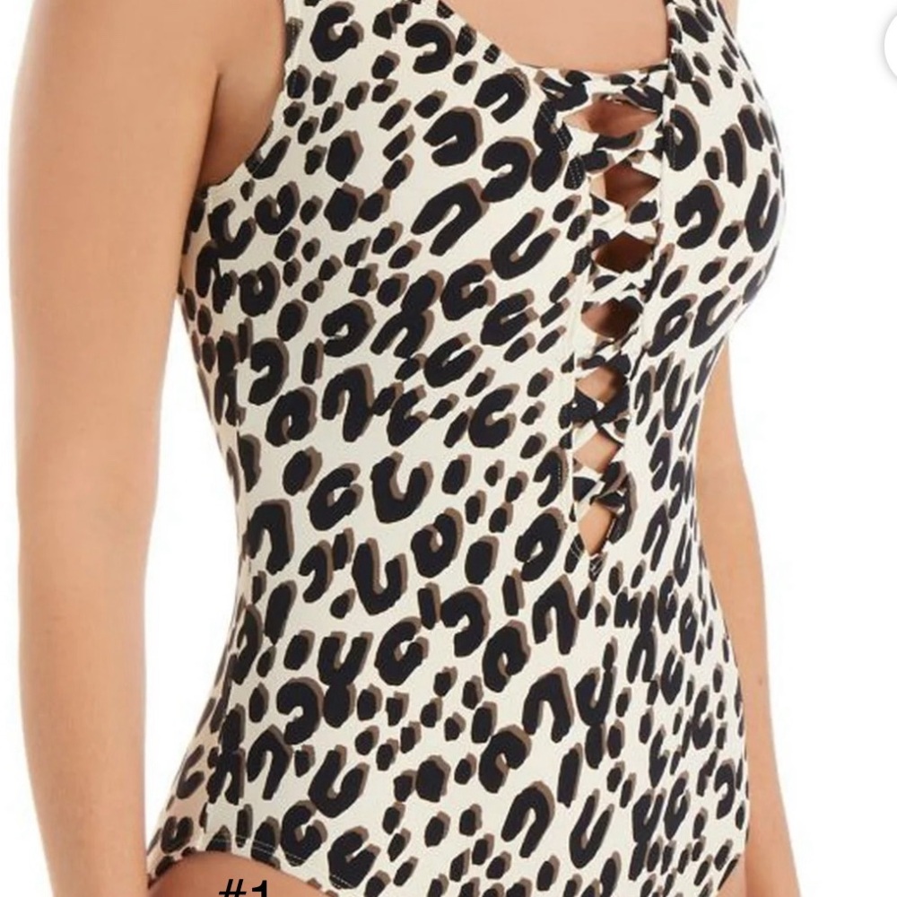 Bleu Rod Beattie Leopard Print One Piece Swimsuit
